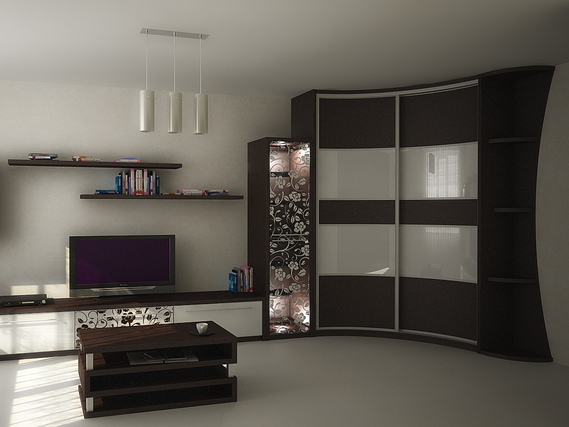 Armoire d'angle d'angle concave