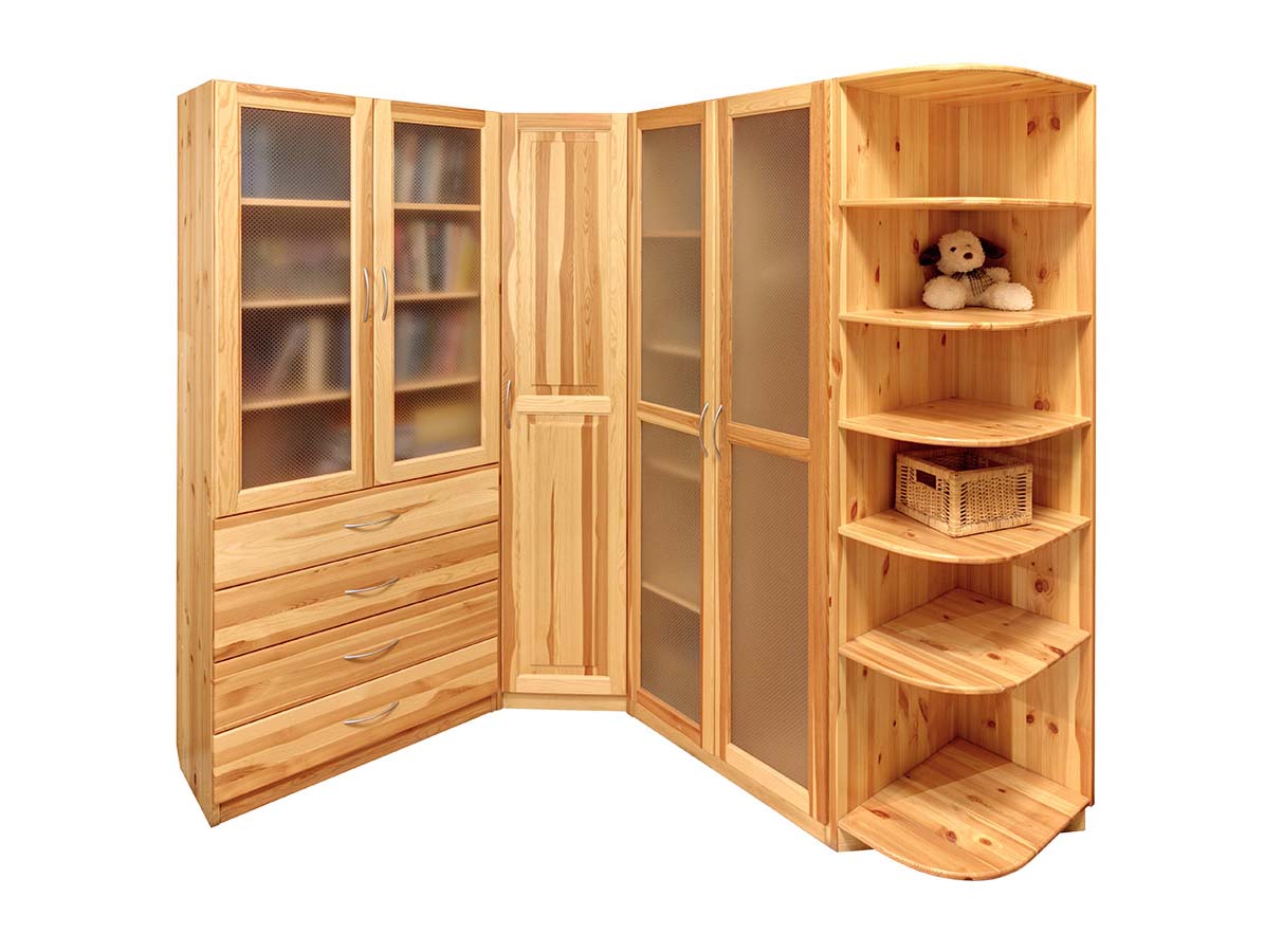 Armoire d'angle en pin