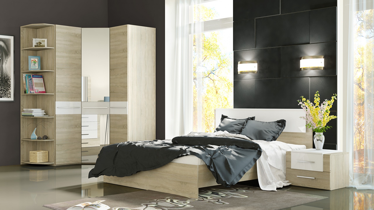 Armoire d'angle dans la chambre