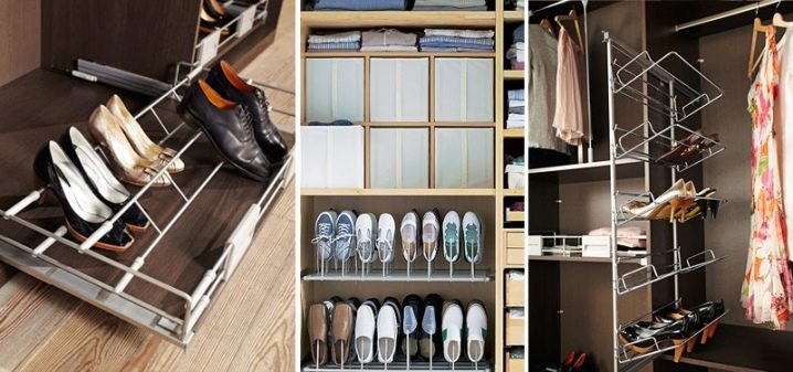 Les chaussures, les vêtements et les articles de soins à domicile peuvent être rangés au bas de l'armoire.