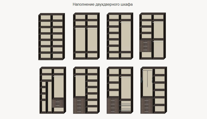 Options de remplissage d'armoire à deux portes