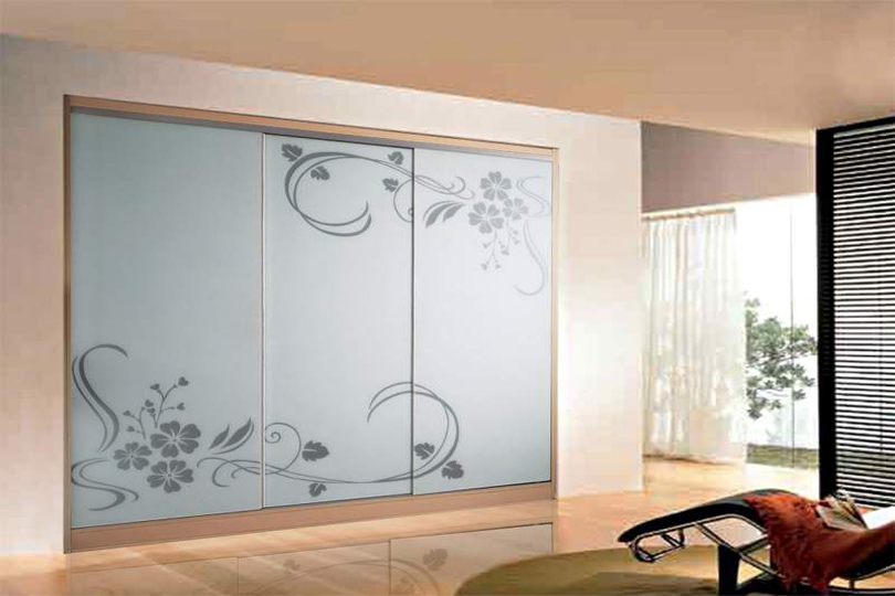 Armoire encastrée motif verre dépoli