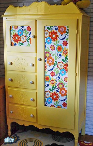 Armoire jaune