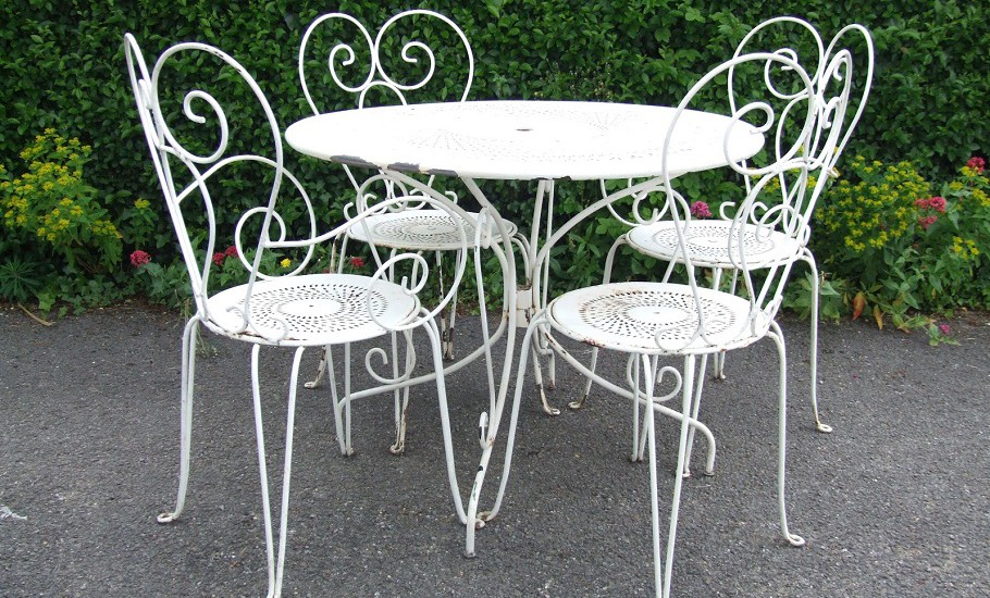 Meubles en fer forgé blanc