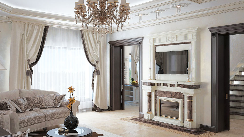 Design d'intérieur de maison néoclassique