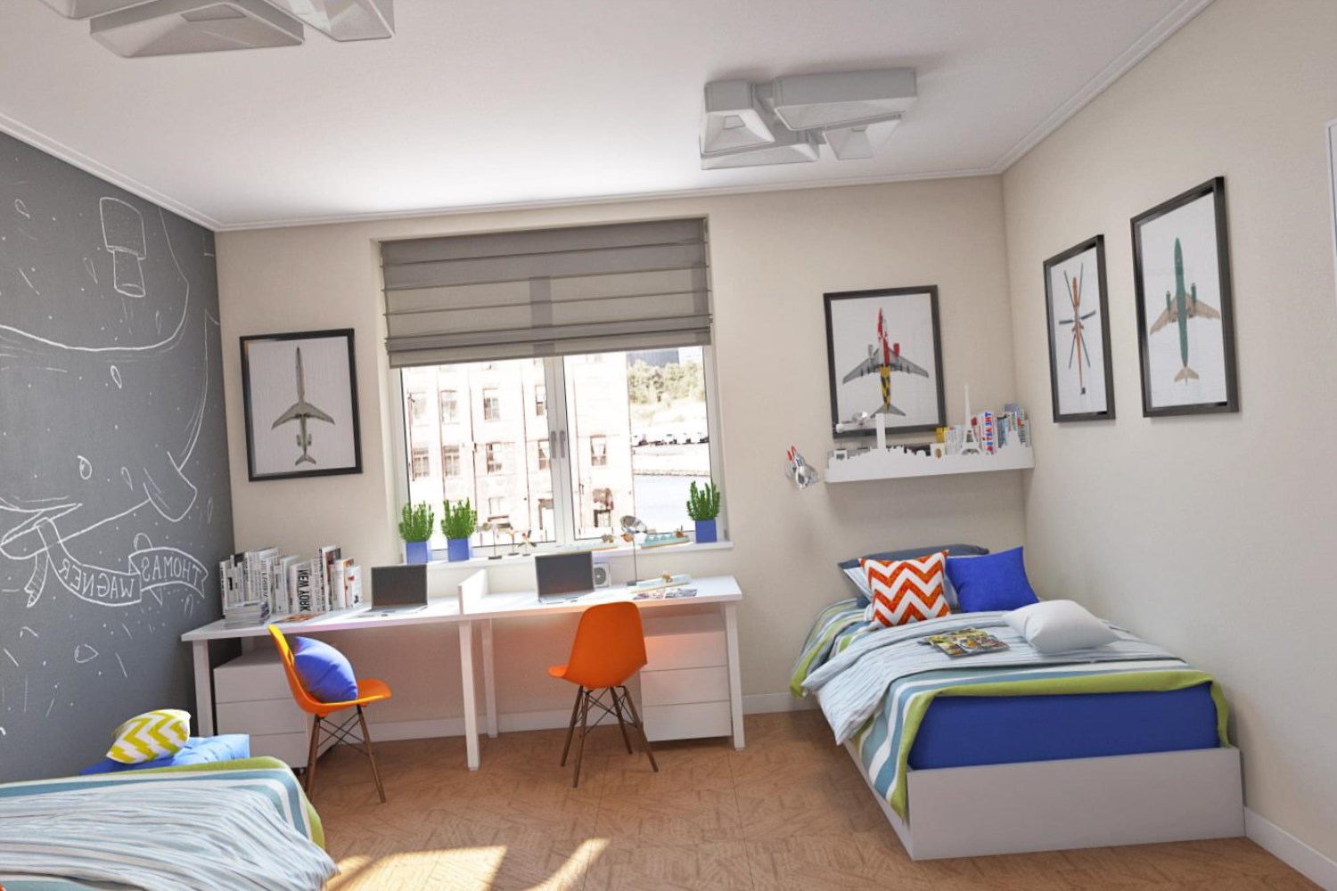 Conception de la chambre pour deux adolescents