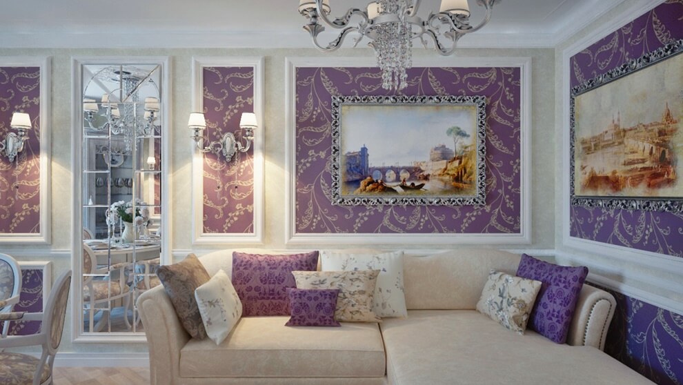 Nuances violettes à l'intérieur