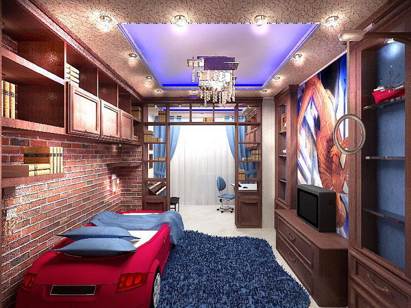 Nuances violettes dans une chambre d'enfant