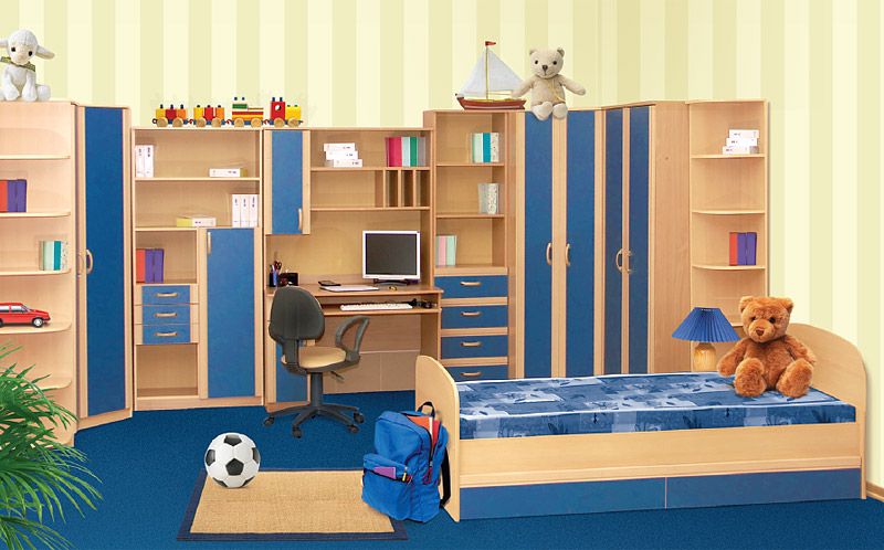 Nuances de bleu dans une chambre d'enfant