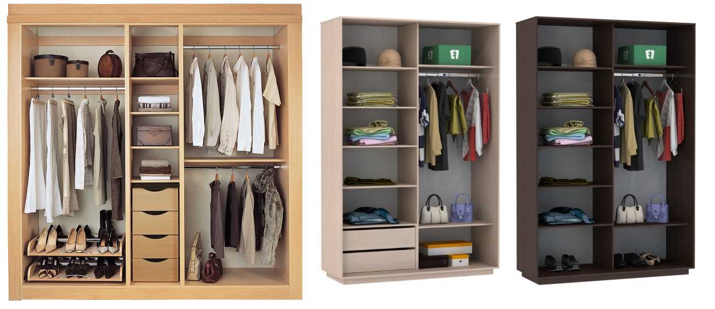 La disposition du placard à l'intérieur