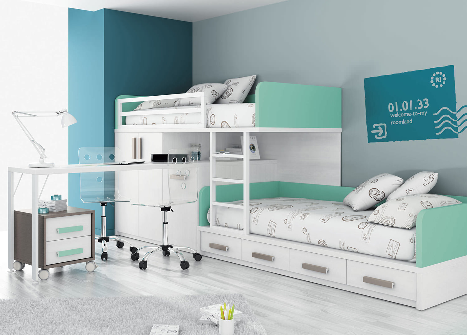 Un exemple de placement d'un lit dans une chambre d'enfant