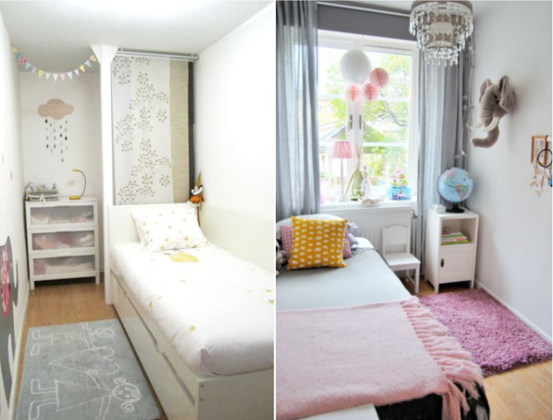 Disposition des meubles dans une petite chambre d'enfant