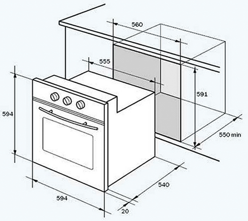 Dimensions du four