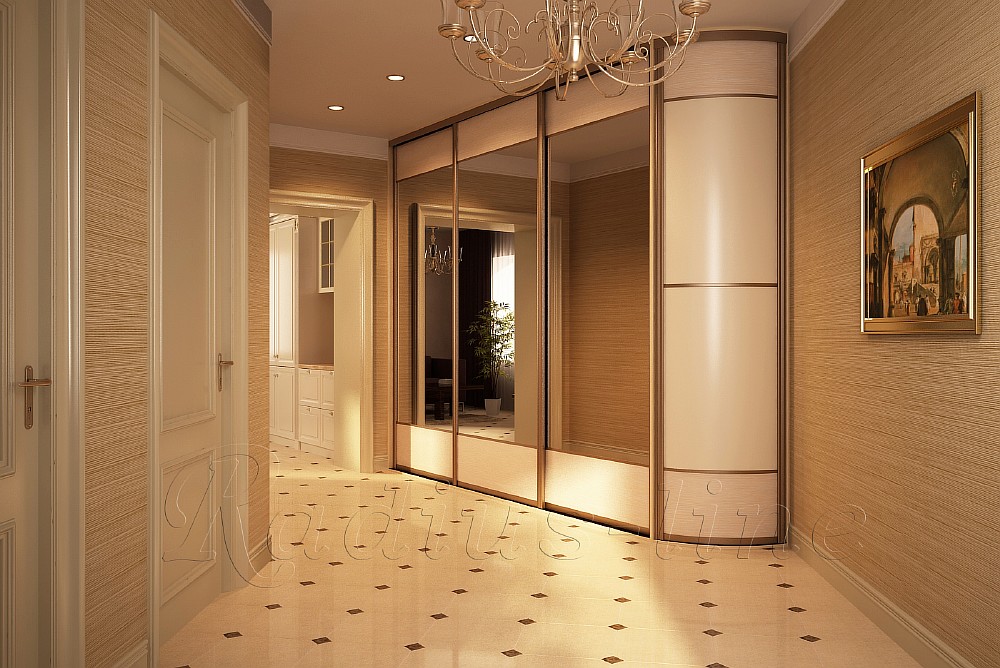 Armoire d'angle miroir chic