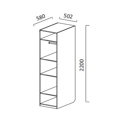 Armoire 1 porte avec étagères