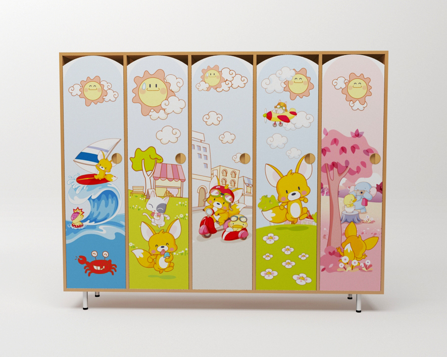Casiers de maternelle avec impression UV