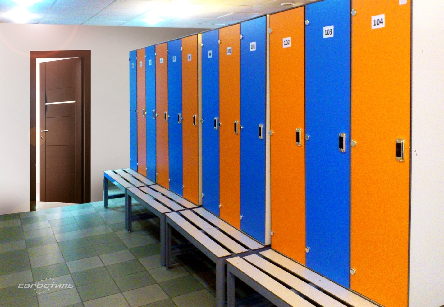 Vestiaires en plastique HPL pour le sport