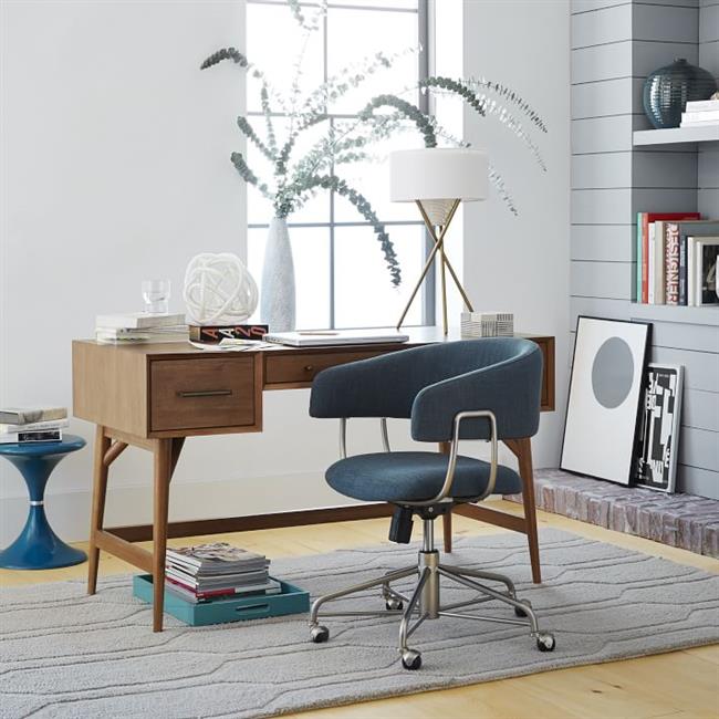 Chaise rembourrée bleue