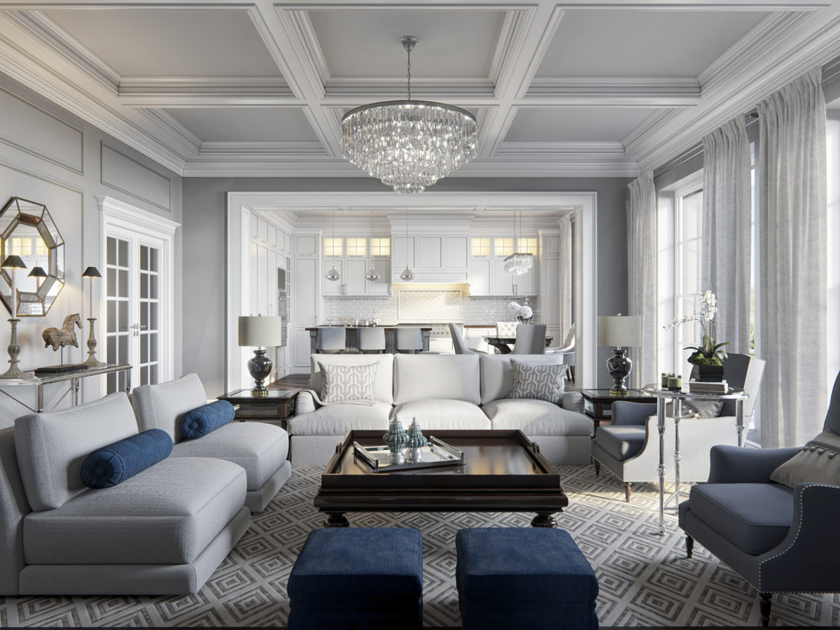 Couleur bleue à l'intérieur de la salle