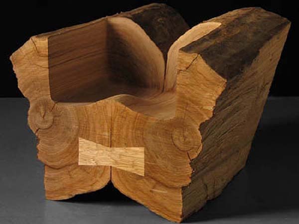 Chaise en bois rond pour le salon