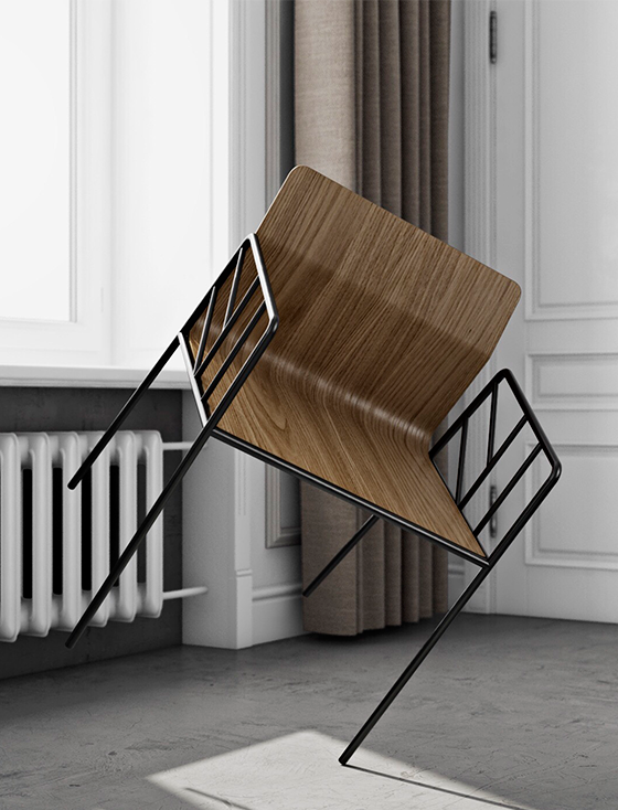 Chaise en métal