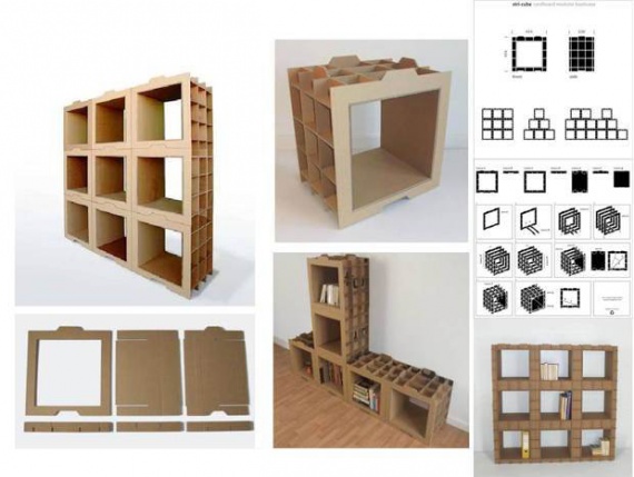 Mobilier modulaire confortable en carton
