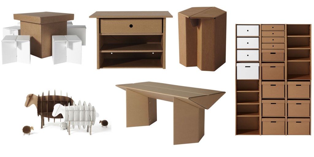 Variante de mobilier moderne en carton