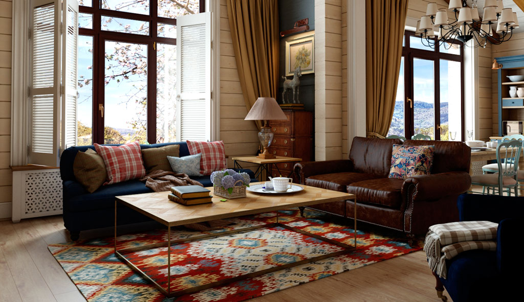 Maison en bois dans le style du pays anglais