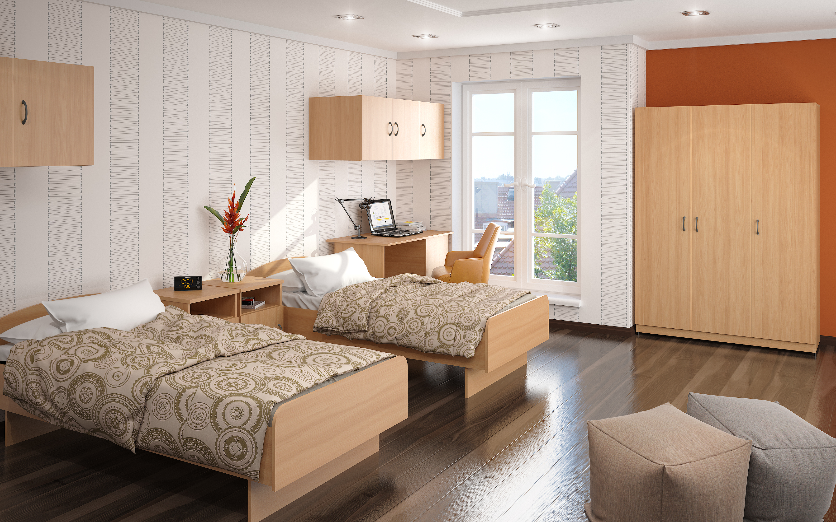 Beau design de chambre moderne
