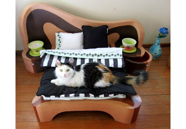 Lit avec un matelas moelleux pour chat