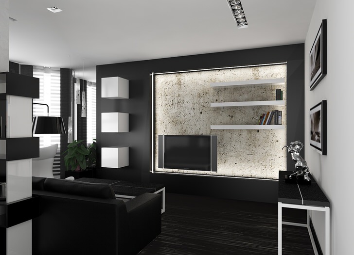 Meubles minimum dans le salon