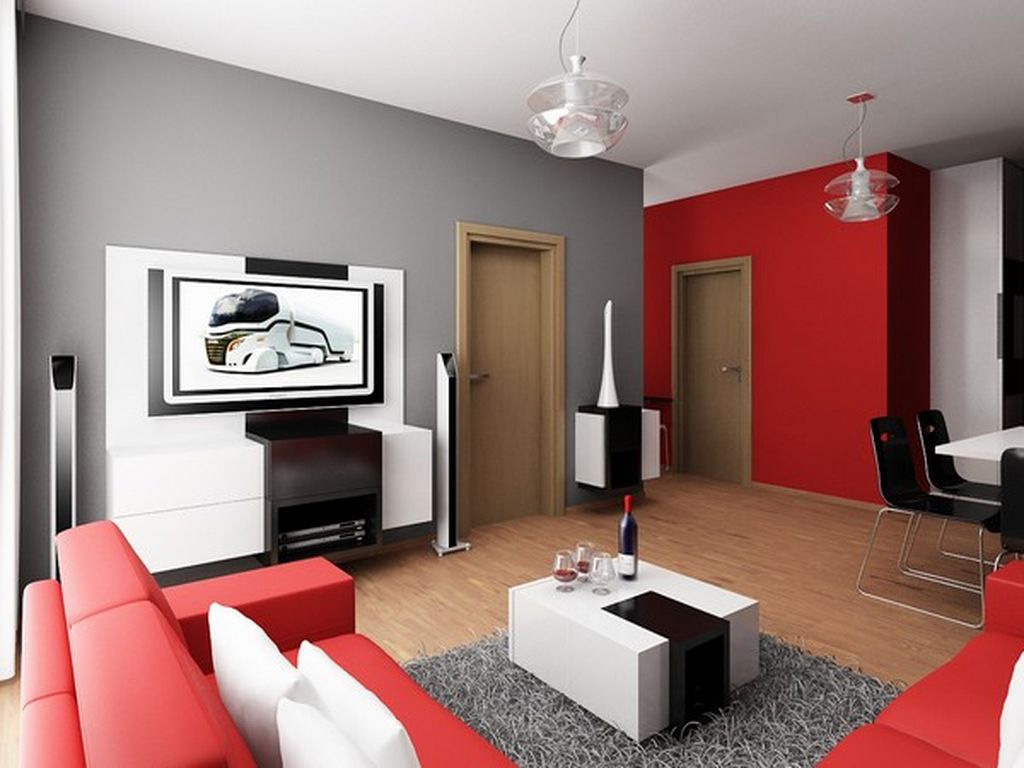 Canapé rouge doux à l'intérieur