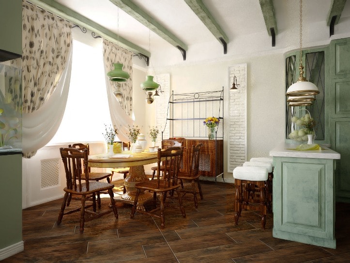 Coin repas avec mobilier en bois