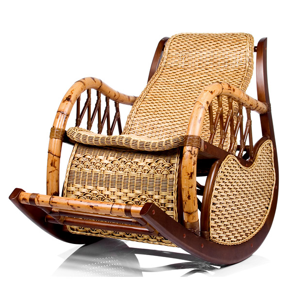 Fauteuil à bascule en osier bambou