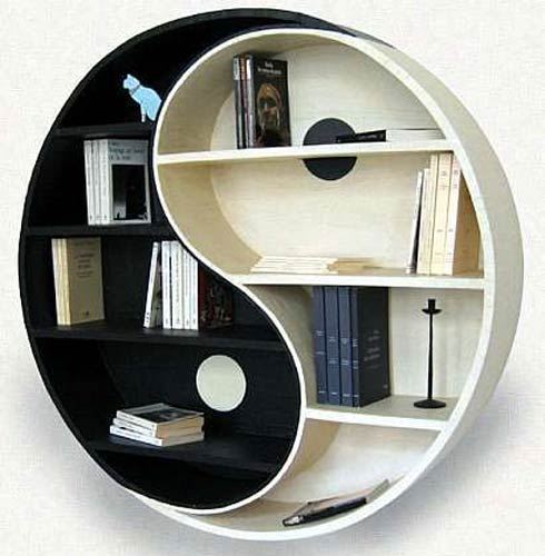 Étagères rondes en yin-yang