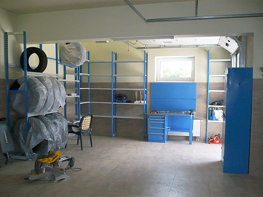 Supports de garage bleu