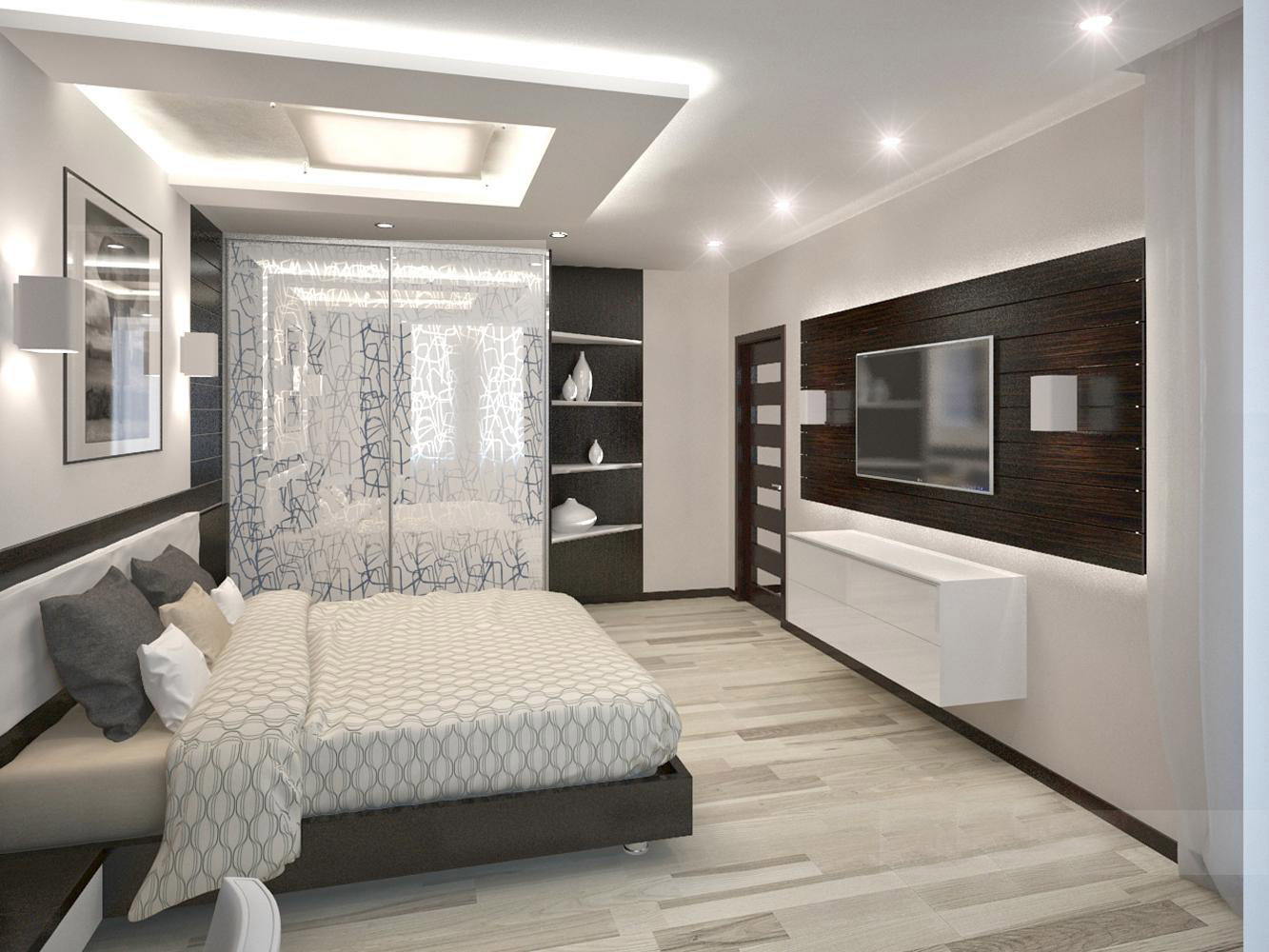 Style high-tech dans une chambre moderne.