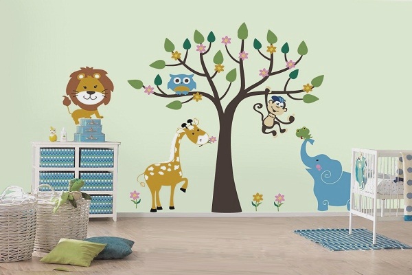 Autocollants décoratifs en vinyle dans la chambre bébé
