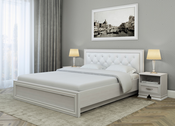 Lit de couchage blanc avec équipement de levage