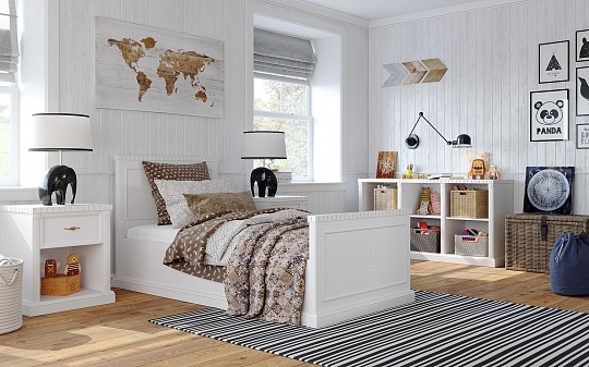 Intérieur de chambre de bébé de couleur blanche