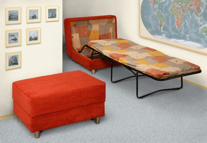 Grand pouf avec couchette