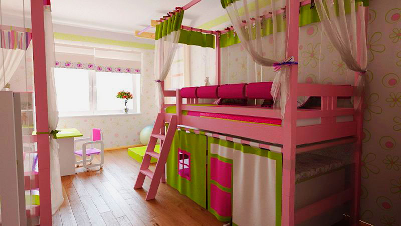 Lit mezzanine pour filles