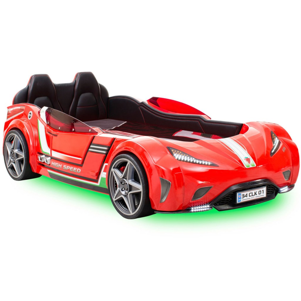 Lit voiture noir et rouge