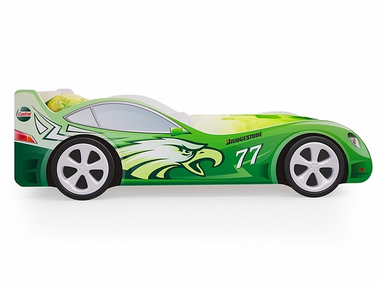 Lit voiture de course vert cinquième point