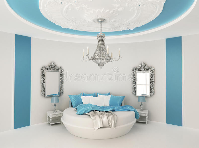 Lit rond dans un intérieur baroque