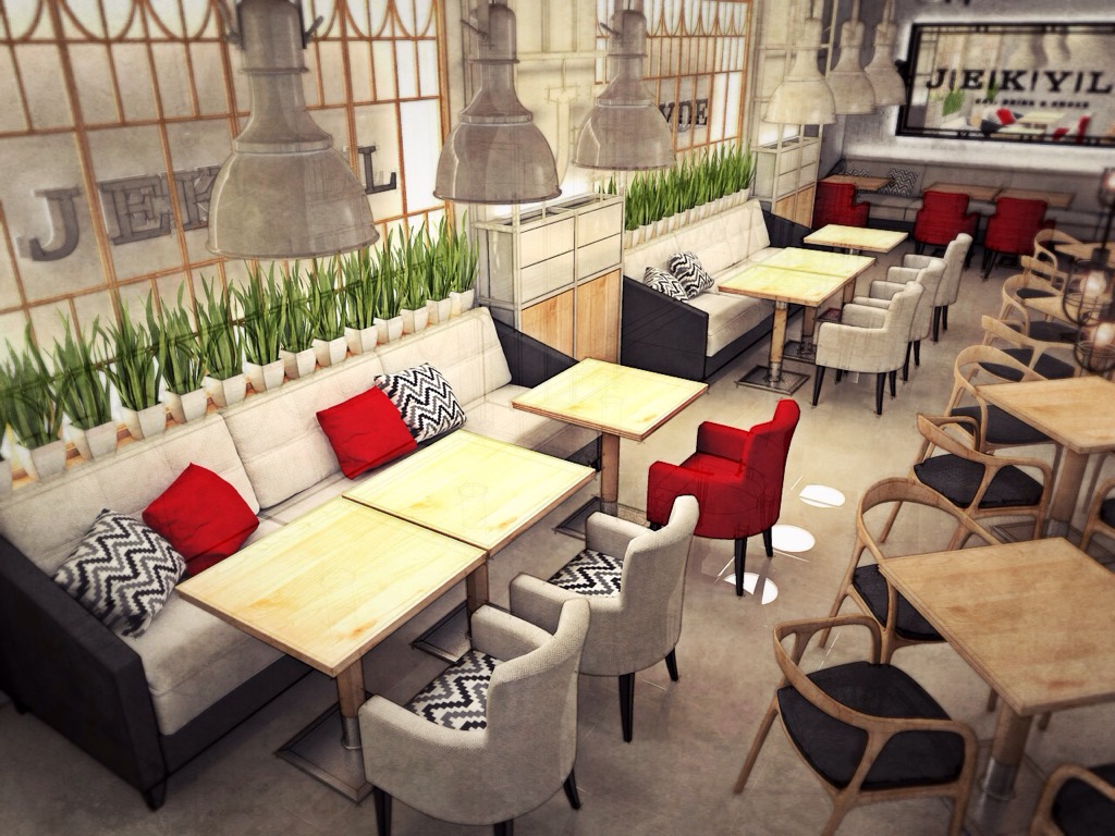 Meubles rembourrés pour un restaurant, un café, un bar
