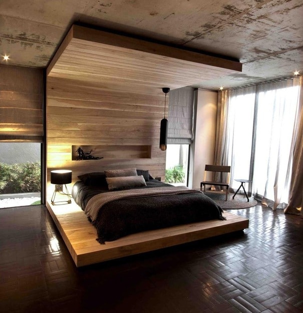 Lit de bricolage de style loft insolite