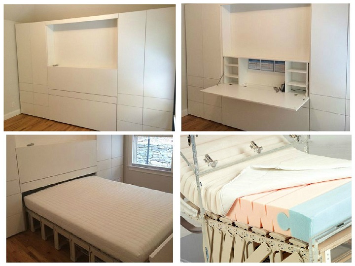 Lit coulissant sous l'armoire
