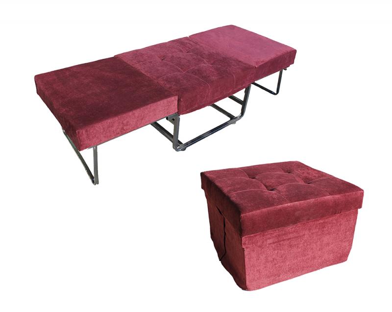 Pouf sur structure métallique