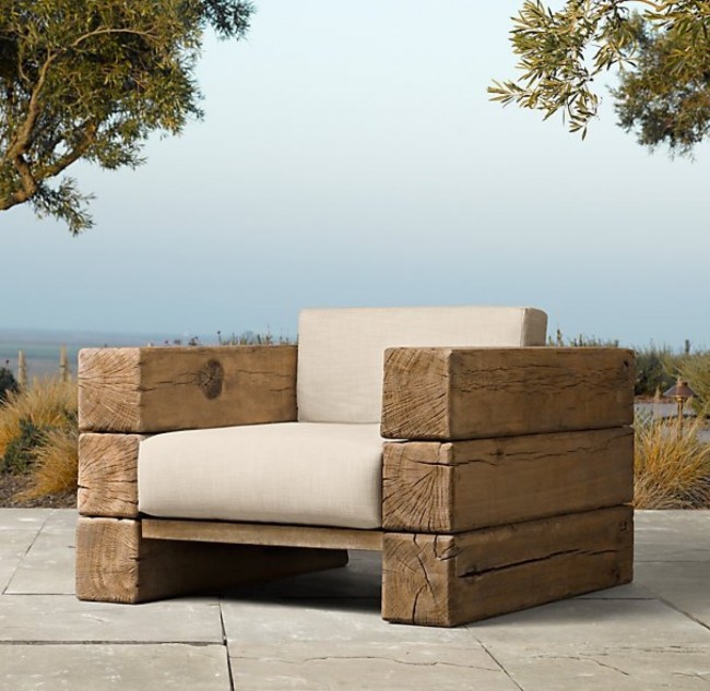 Chaise chic en rondins